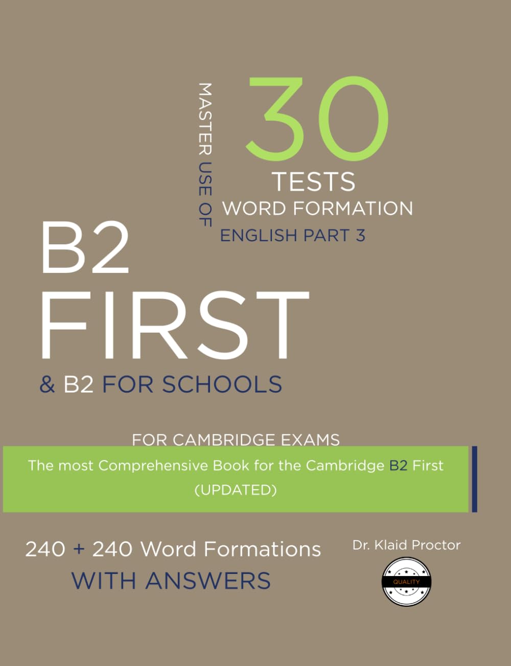 B2 FIRST (Word Formation): 30 Practice Tests for the Cambridge Exam with key book