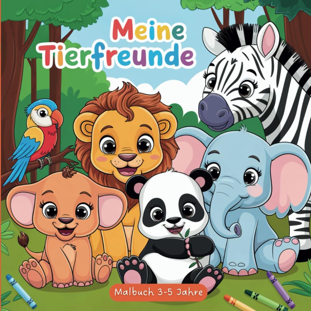 Meine Tierfreunde - Malbuch 3-5 Jahre, 60 niedliche und einfache Tierbaby-Motive für Kinder zum Ausmalen Parents & Children