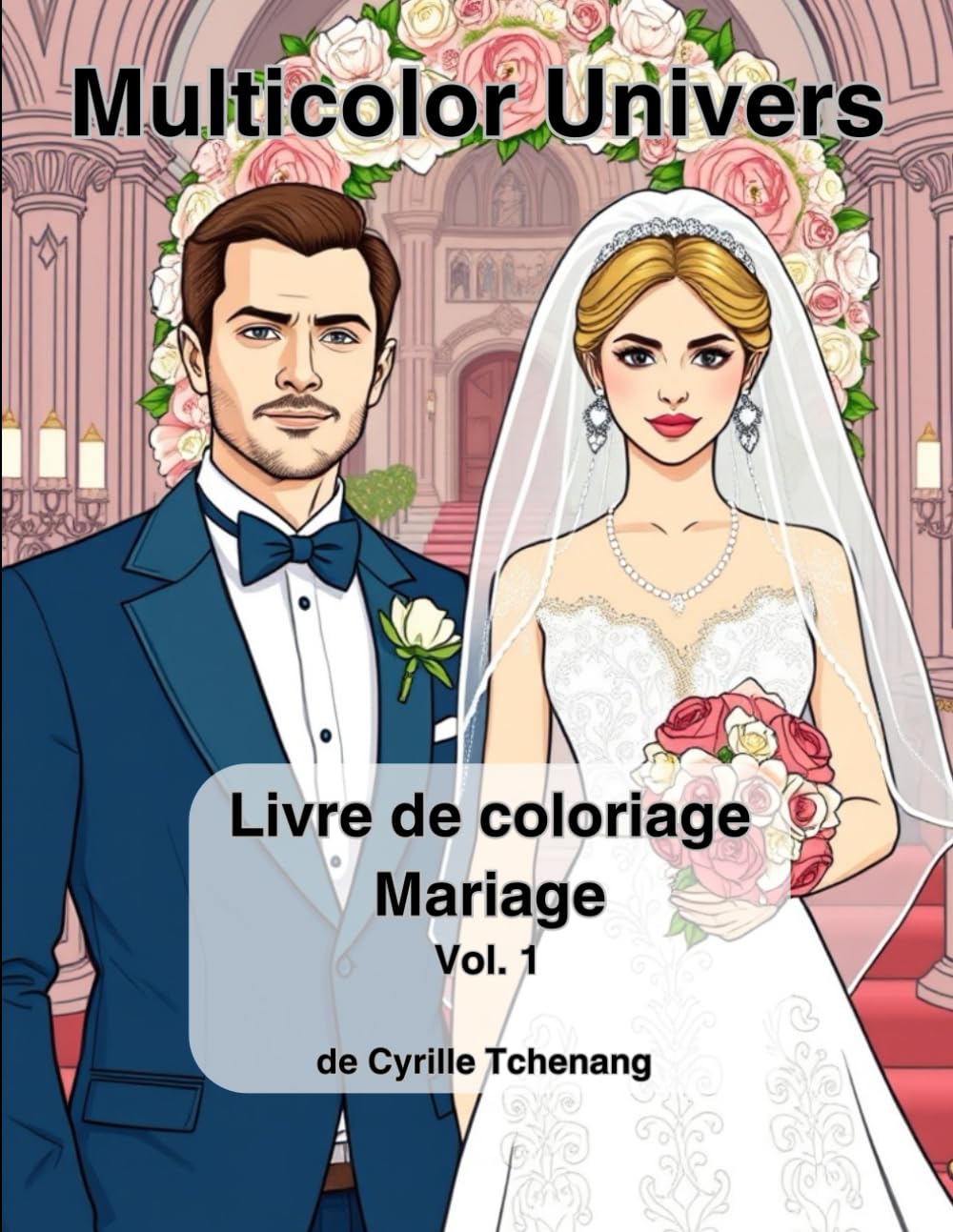 Livre de coloriage "Mariage" pour adultes et adolescents mettant en vedette de magnifiques dames avec de belles robes lors de leur mariage book