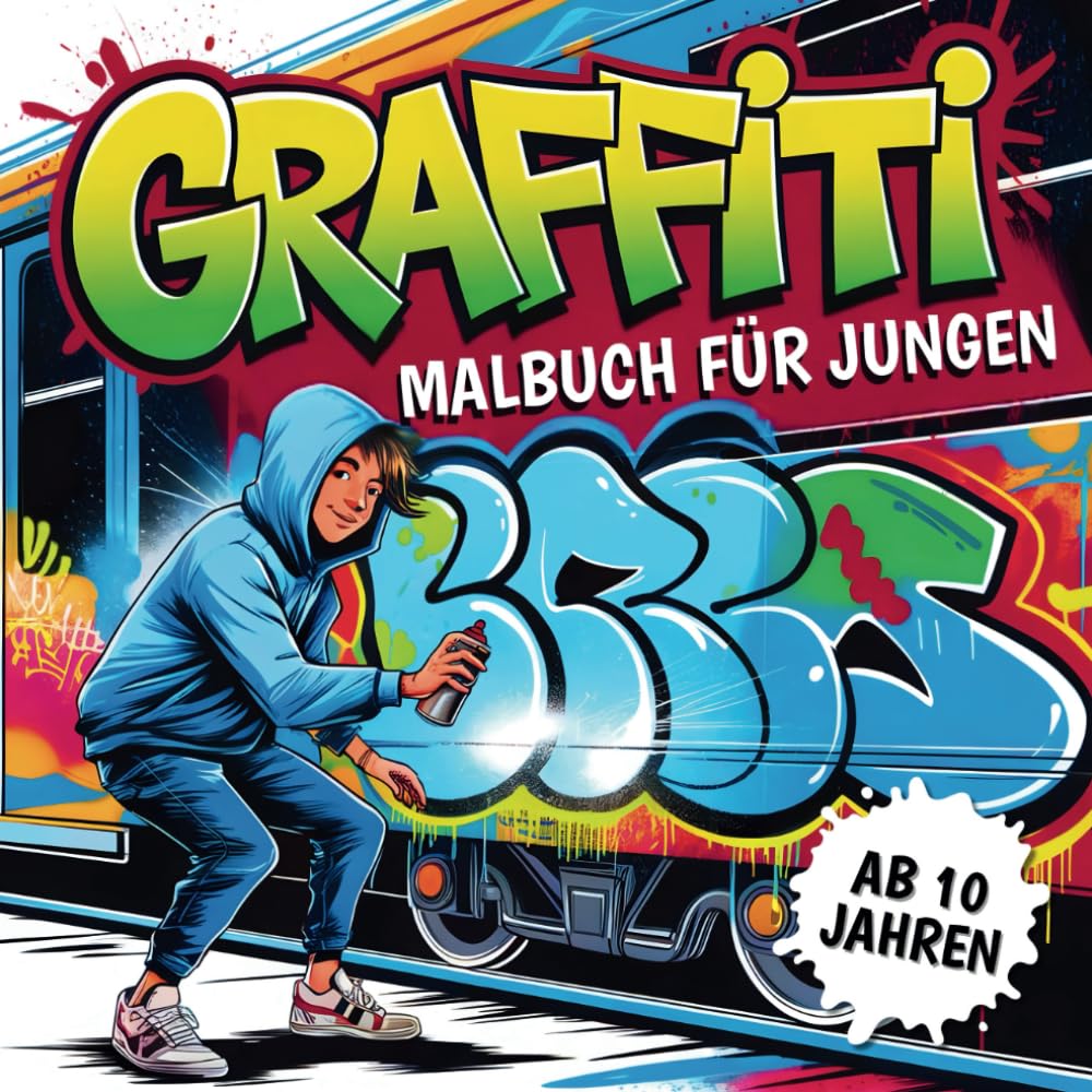 Graffiti Malbuch für Jungen ab 10 Jahren: 50 coole Street Art Motive für kreative Teenager zum Ausmalen und Entspannen Film, Art & Culture