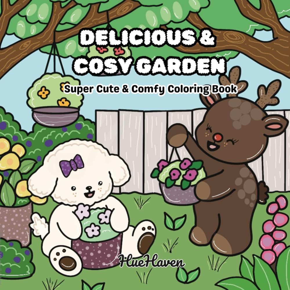 DELICIOUS & COSY GARDEN: Super cute et comfy coloring book book