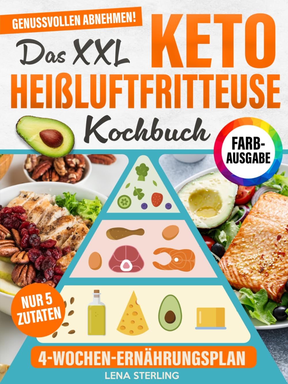 Das XXL Keto Heißluftfritteuse Kochbuch : 5 Zutaten, 20 Minuten, 4-Wochen-Ernährungsplan – Der schnellste Weg zum genussvollen Abnehmen, Ohne Stress. Perfekt für alle Heißluftfritteusen Health, Nutrition & Fitness