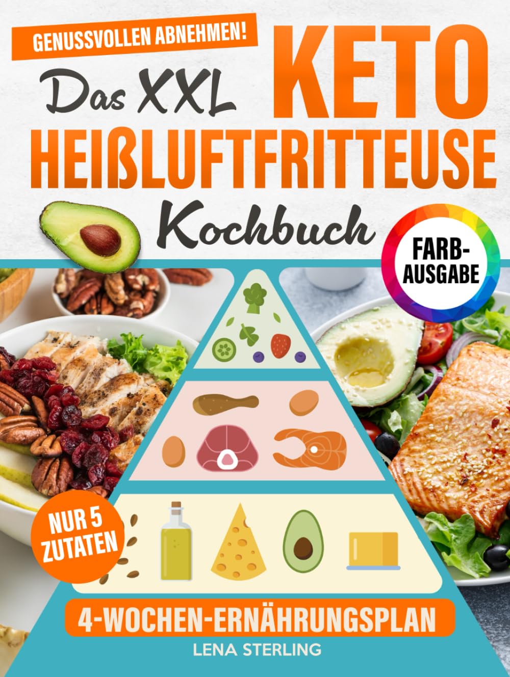 Das XXL Keto Heißluftfritteuse Kochbuch : 5 Zutaten, 20 Minuten, 4-Wochen-Ernährungsplan – Der schnellste Weg zum genussvollen Abnehmen, Ohne Stress. Perfekt für alle Heißluftfritteusen Health, Nutrition & Fitness