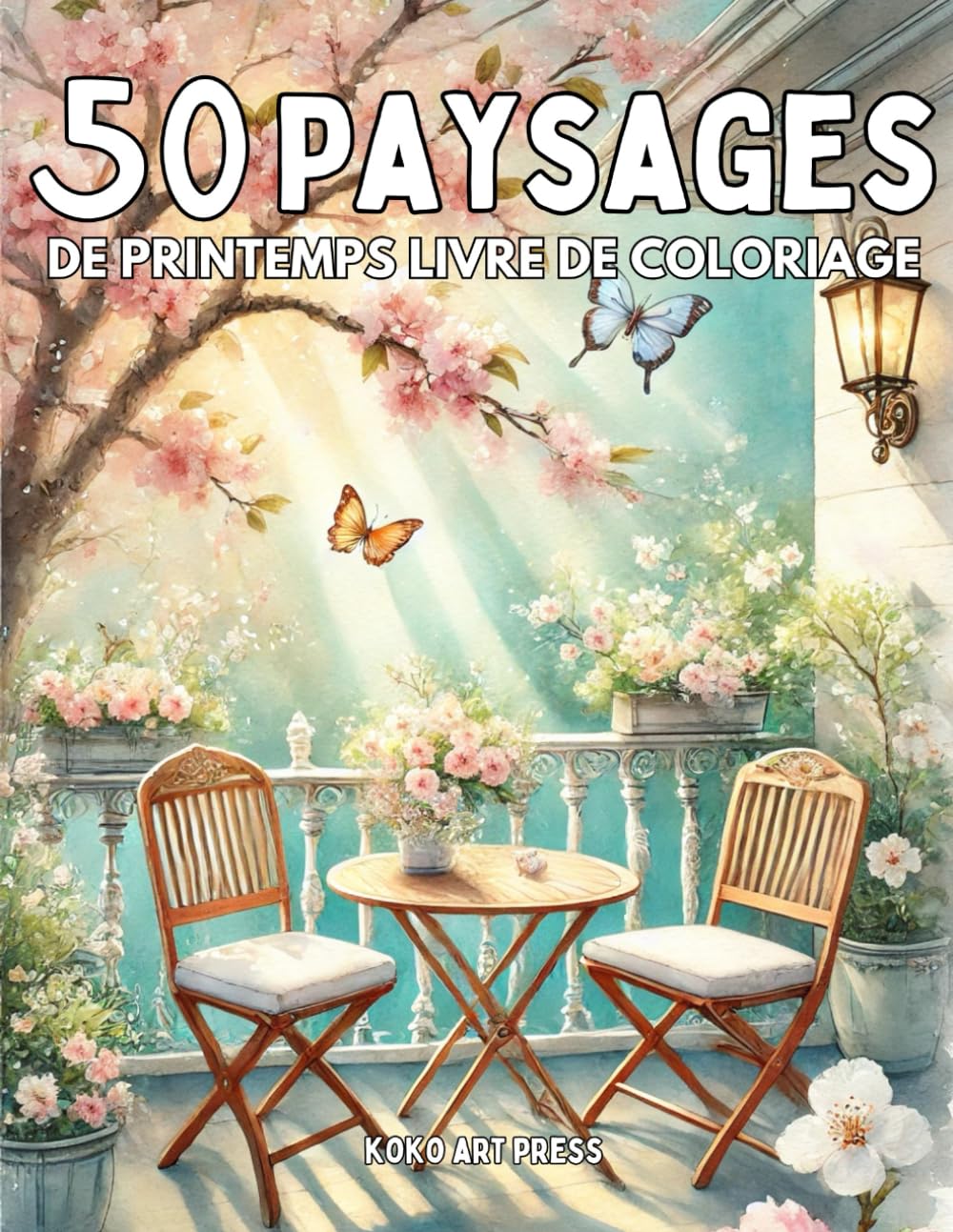 50 Paysages de Printemps: Livre de Coloriage de Scènes et Nature de Printemps Pour Adultes et Adolescents, Dessins Anti Stress et Relaxant book