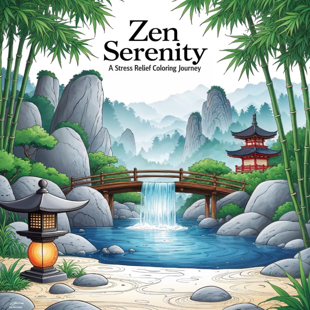 Zen Serenity: A Stress Relief Coloring Journey: Relax, Unwind, and Find Inner Peace with Beautiful Zen-Inspired Coloring Pages. Enjoy Japanese poetry as a piece of mind Hobbies & Crafts