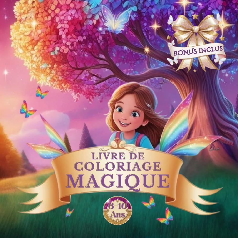 Livre de coloriage magique pour filles de 6 à 10 ans: coloriage de princesse et de fées, d'animaux adorables, de mode et accessoires, d'héroïnes et d'aventures book