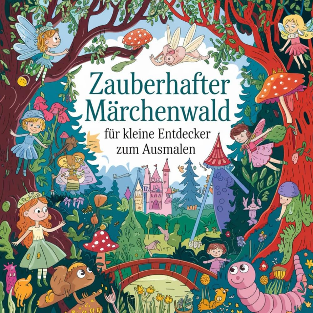 Zauberhafter Märchenwald für kleine Entdecker zum Ausmalen Parents & Children