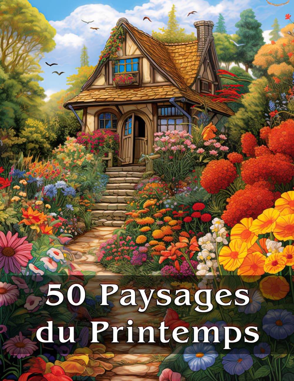 50 Paysages de Printemps: Livre de Coloriage Printanier Paysages et Nature Apaisants pour Adultes et Adolescents, Idéal pour la Détente et la Relaxation book
