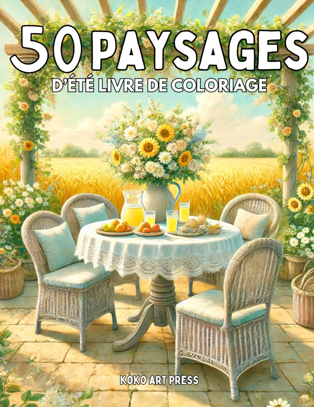 50 Paysages d'Été: Livre de Coloriage de Scène et Nature d'Été Pour Adultes et Adolescents, Dessins Anti Stress et Relaxant book