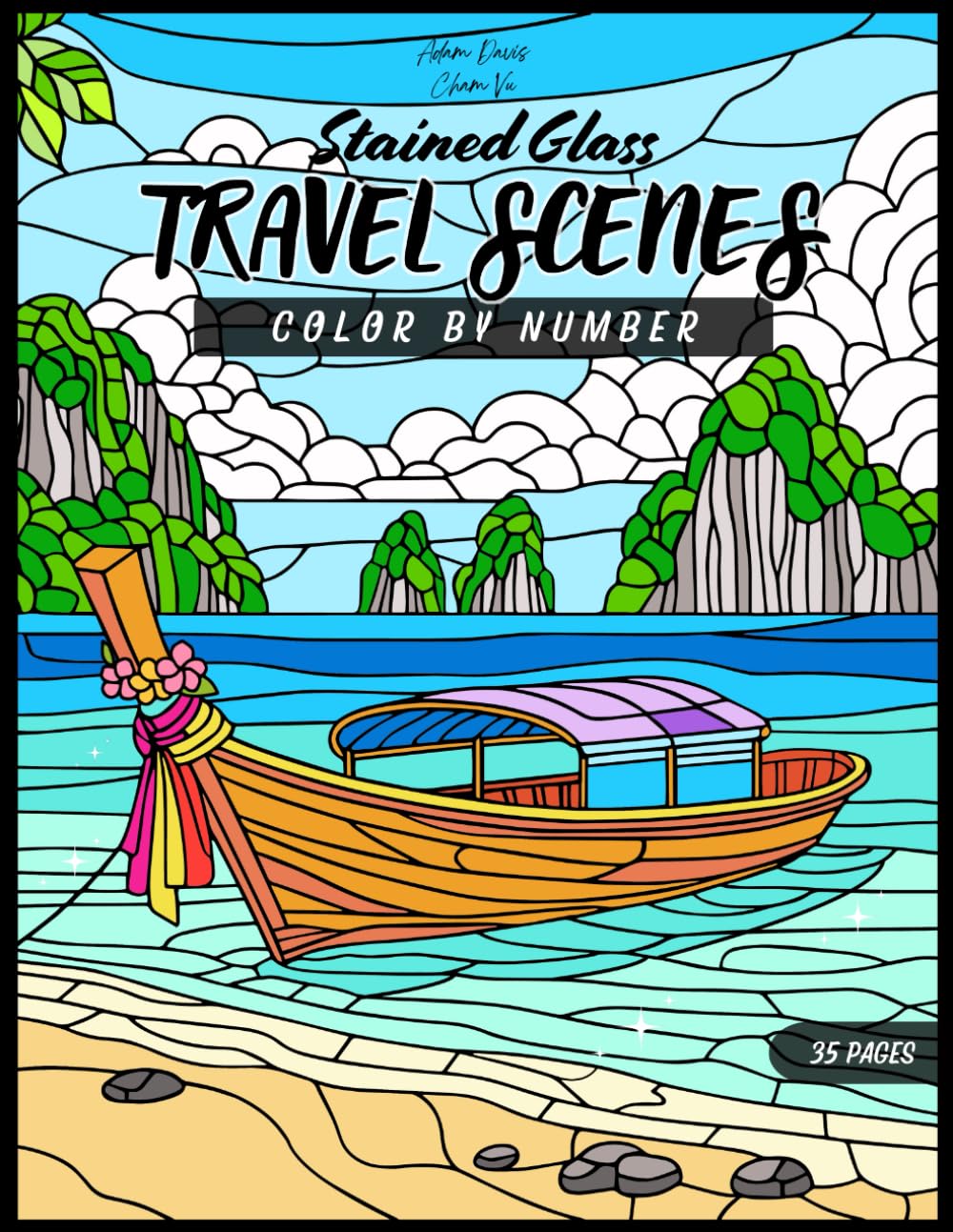 Stained Glass Travel Scenes: Color by Number for Adults: 35 Stunning Views from Around the World with Fun Facts to Explore & Relax Hobbies & Crafts