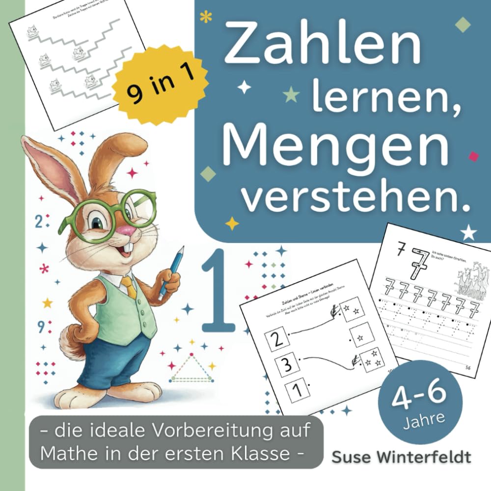 Zahlen lernen, Mengen verstehen. - Erste mathematische Hürden meistern - Von den ersten Zahlen bis zum Mengenverständnis für Junge und Mädchen ab 4 ... erkennen und sicher überwinden, Band 1) Study Guides