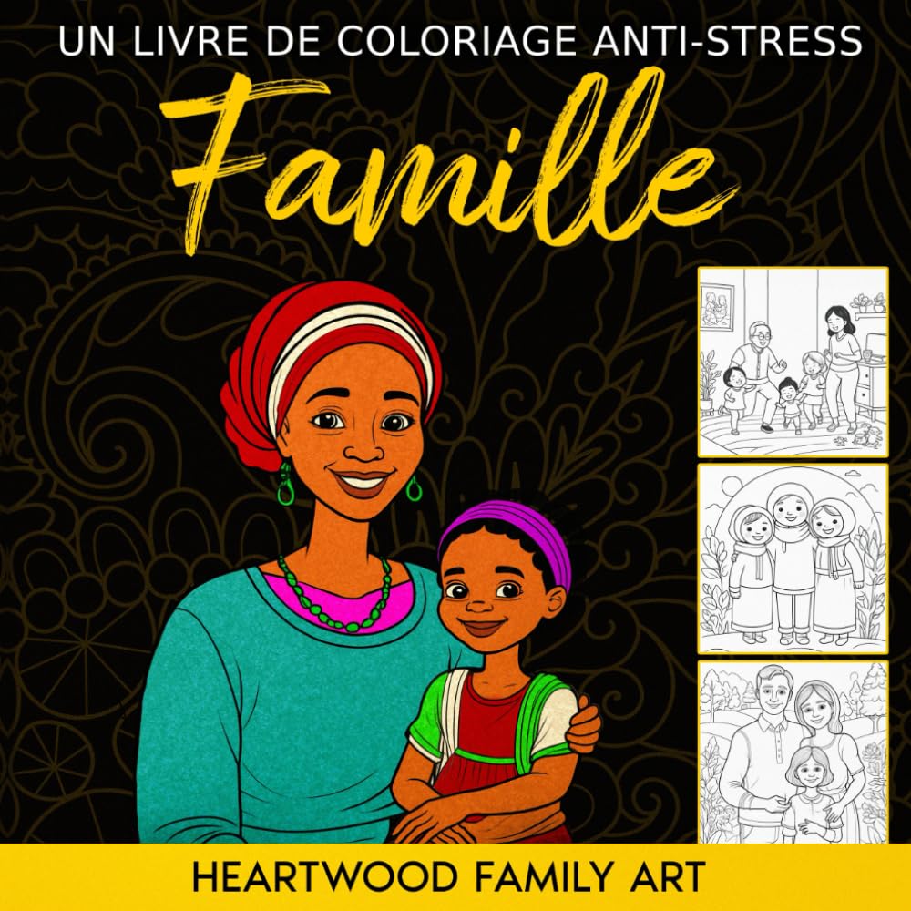Famille: Un livre de coloriage anti-stress pour adultes avec des images de familles de nombreuses cultures du monde entier book