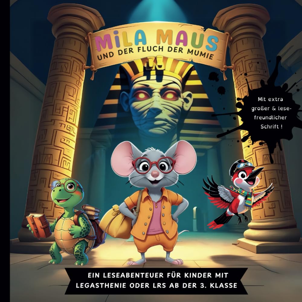 Mila Maus und der Fluch der Mumie: Leseabenteuer für Kinder ab der 3. Klasse mit Legasthenie oder LRS (mit lesefreundlicher Dyslexic Font) (Mila Maus ... Lernabenteuer bei Legasthenie & LRS) Parents & Children
