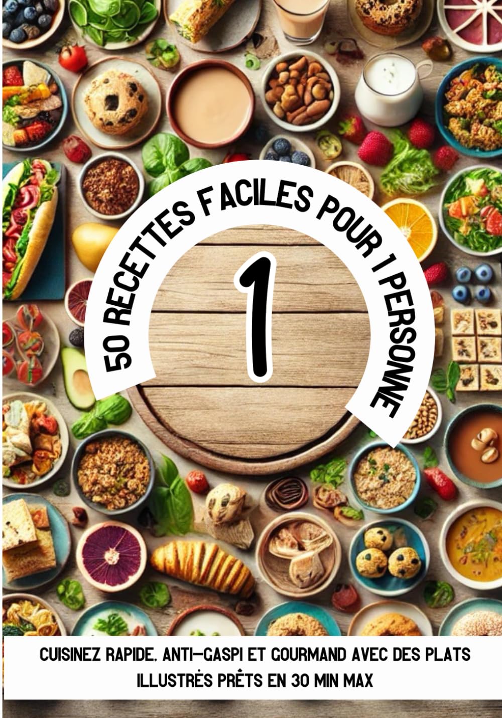 50 Recettes Faciles pour 1 Personne: Cuisinez rapide, anti-gaspi et gourmand avec des plats illustrés prêts en 30 min max book