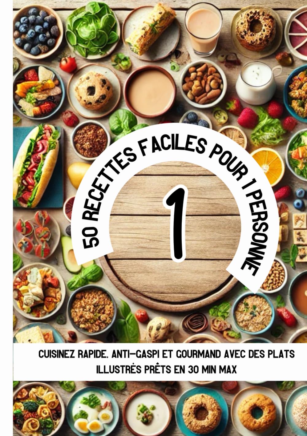 50 Recettes Faciles pour 1 Personne: Cuisinez rapide, anti-gaspi et gourmand avec des plats illustrés prêts en 30 min max book