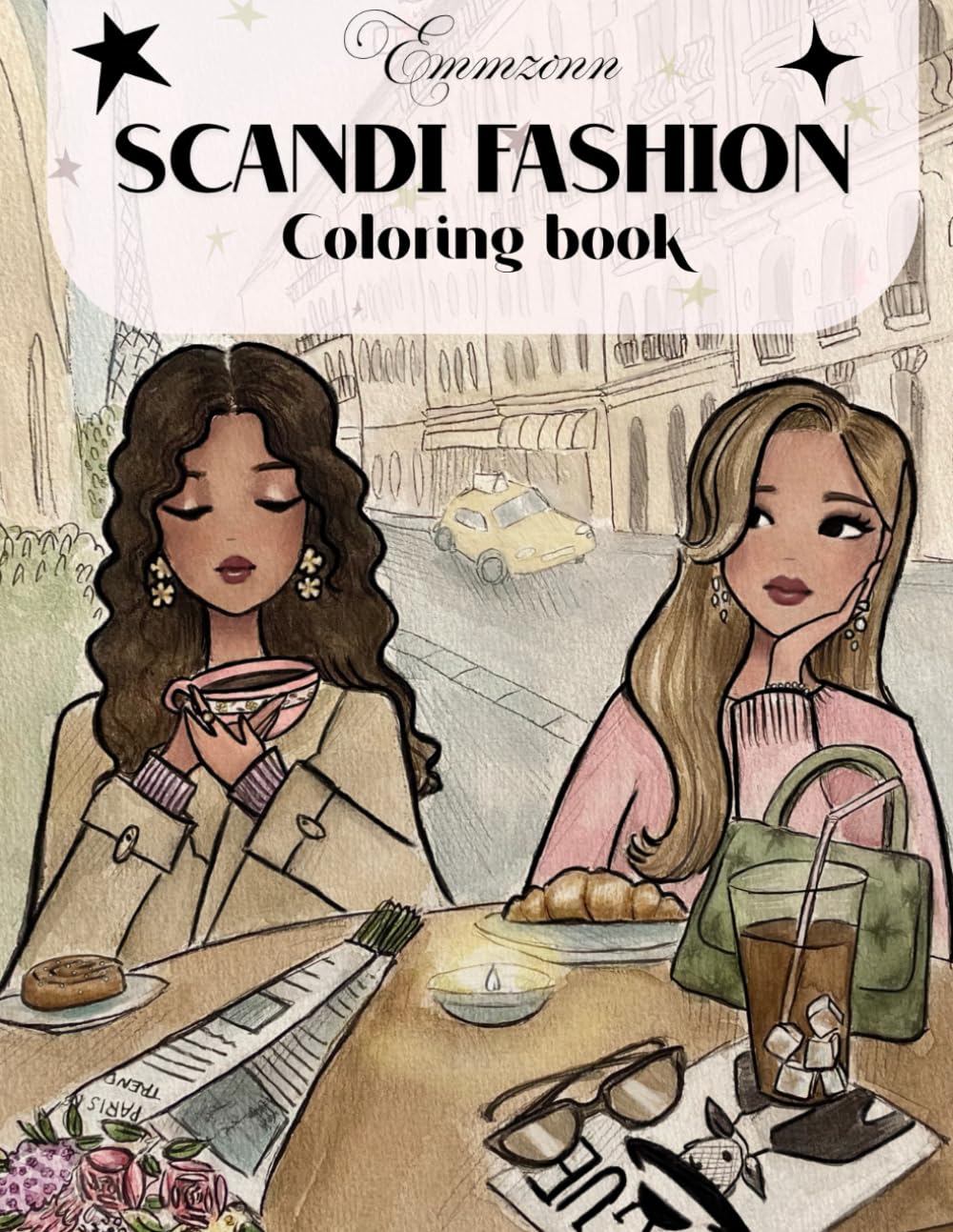 Scandi fashion coloring book, Emmzonn: Fashion illustrations, girlhood & Self-Care Hobbies & Crafts