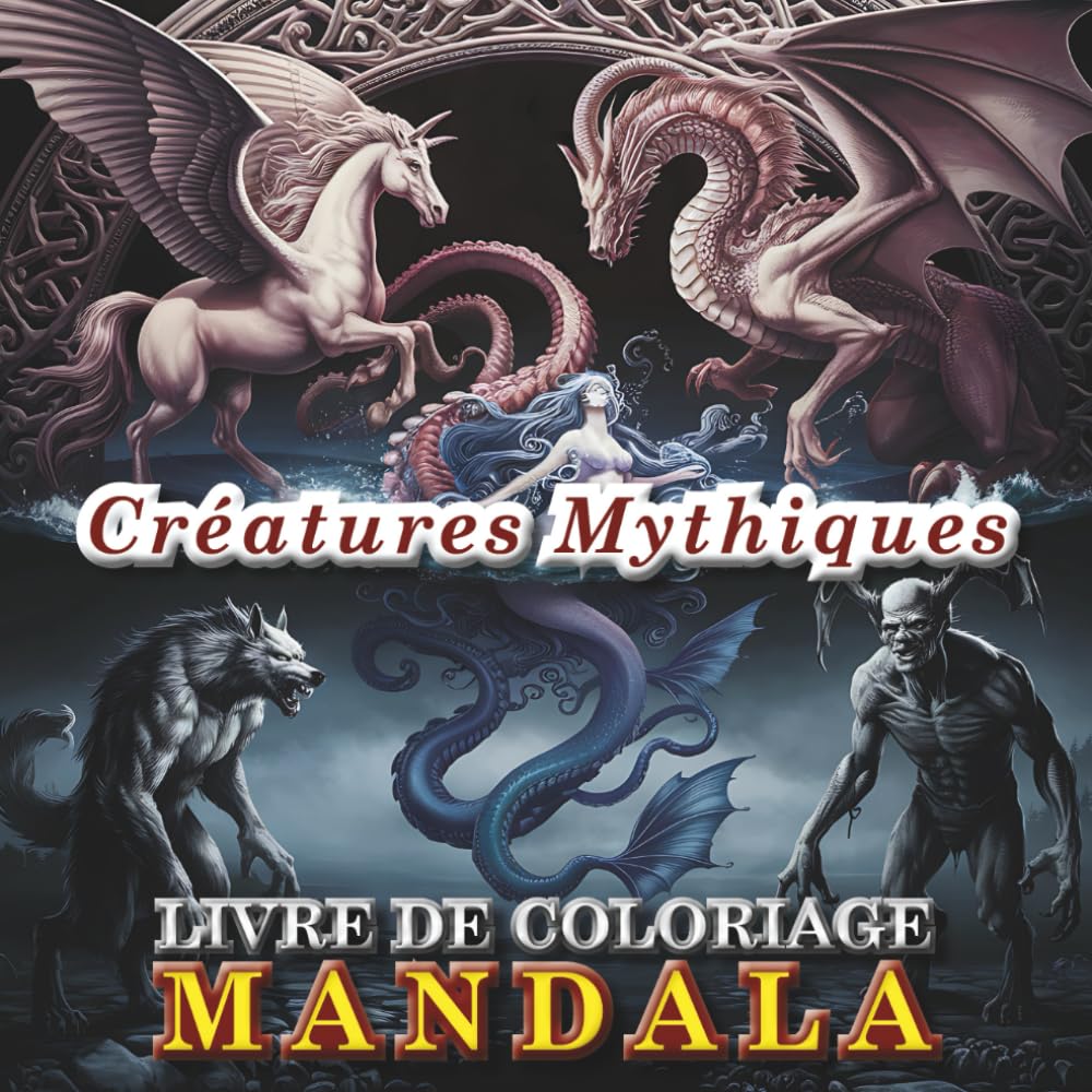 CRÉATURES MYTHIQUES MYSTIQUES – LIVRE DE COLORIAGE MANDALA „VOLUME 1“!: Pour les jeunes et les adultes avec des têtes de créatures de différents mythes et légendes. book