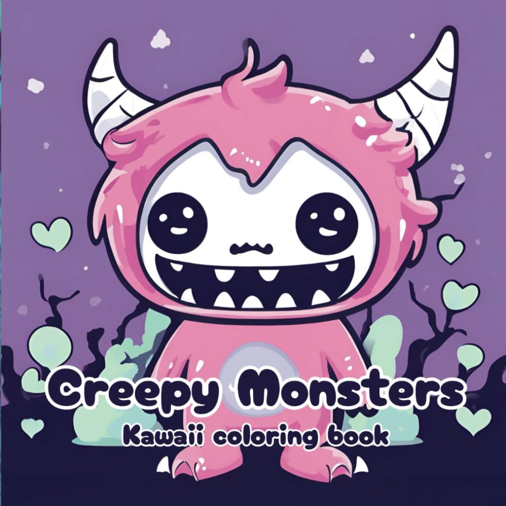Creepy Monsters: 50 Kawaii Coloring Pages for Adults and Teens Showcasing Cute and Spooky Monsters Hobbies & Crafts