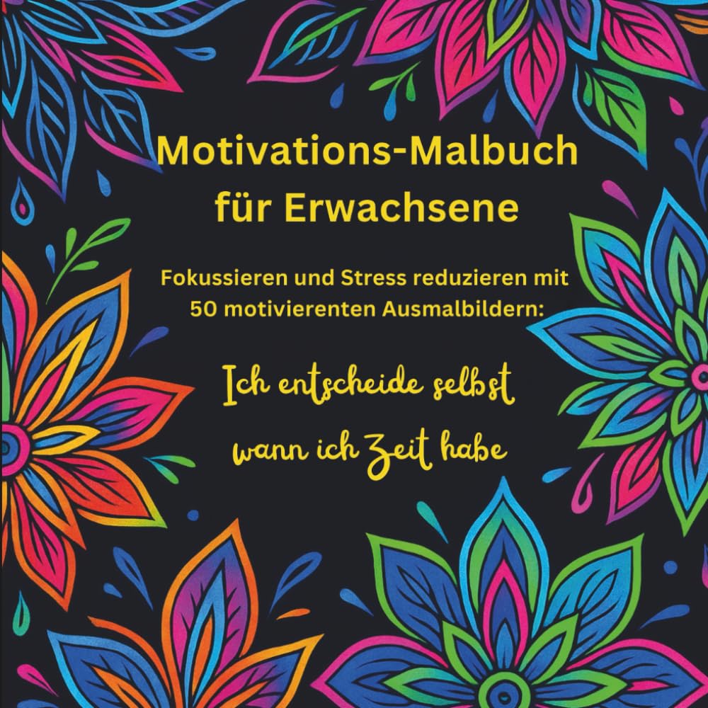 Motivations-Malbuch für Erwachsene. Fokussieren und Stress reduzieren mit 50 motivierenten Ausmalbildern: Ich entscheide selbst wann ich Zeit habe Hobbies & Crafts