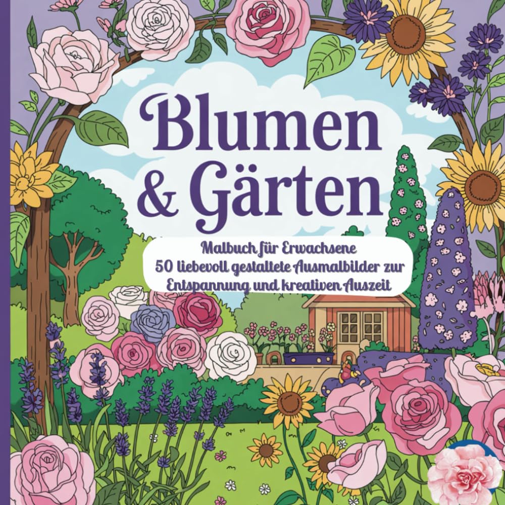 Blumen & Gärten Malbuch für Erwachsene: 50 liebevoll gestaltete Ausmalbilder zur Entspannung und kreativen Auszeit Garden & Plants