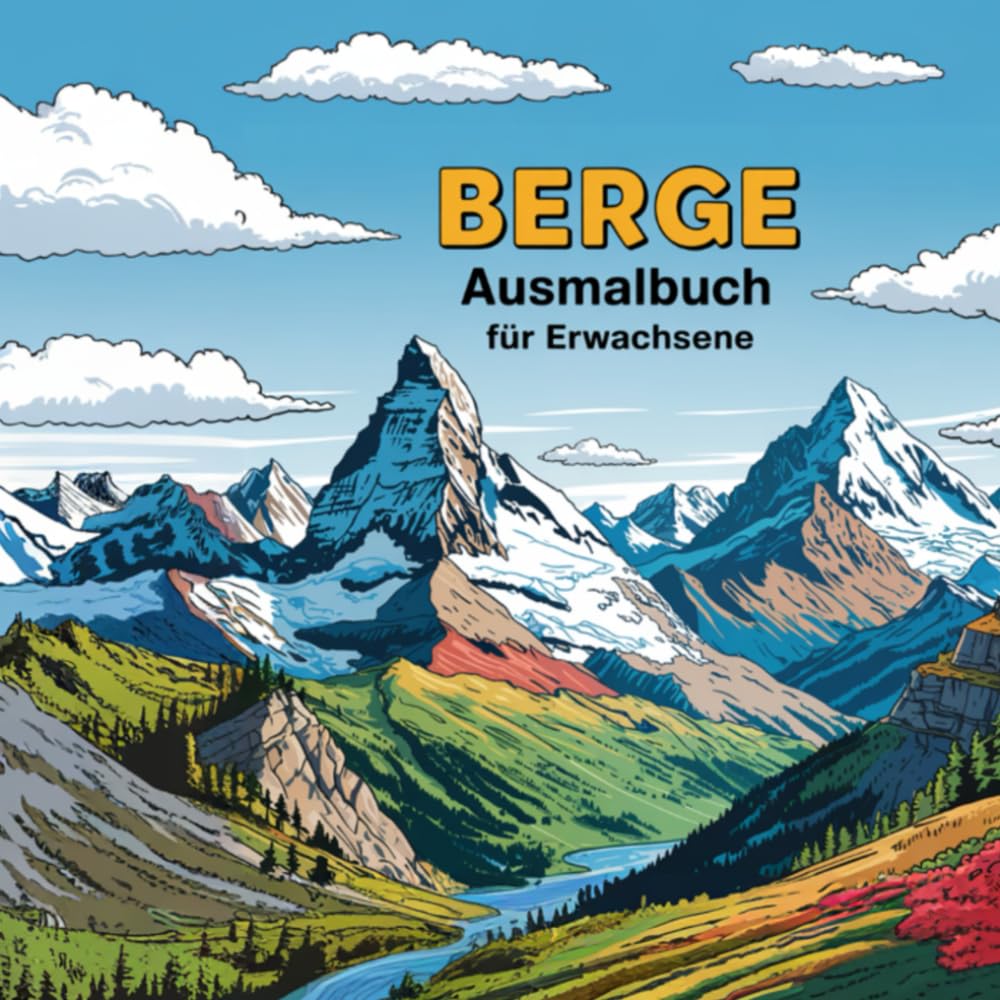 Berge Ausmalbuch für Erwachsene Hobbies & Crafts