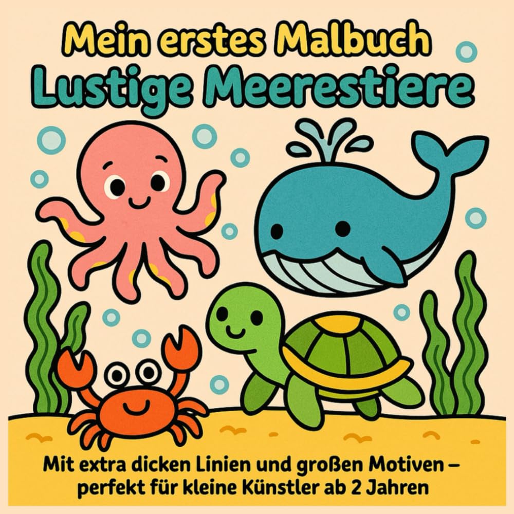 Mein erstes Malbuch Lustige Meerestiere - Mit extra dicken Linien und großen Motiven: Perfekt für kleine Künstler ab 2 Jahren Non-fiction