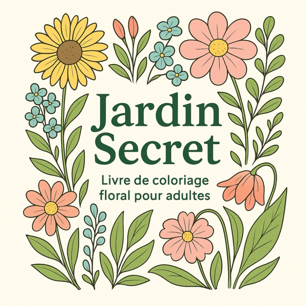 Jardin Secret – Livre de Coloriage pour Adultes: 50 Illustrations Florales à Colorier pour la Détente, la Créativité et l’Apaisement Intérieur book