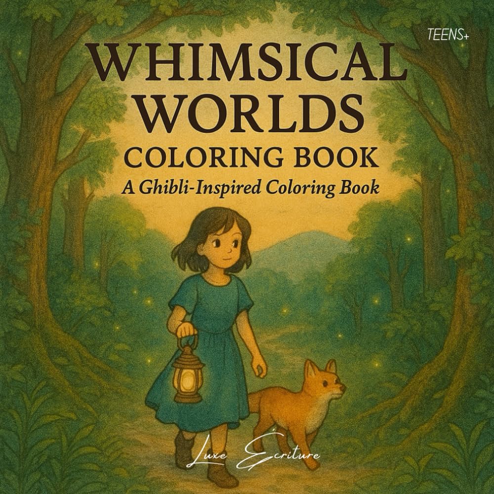 Whimsical World Coloring Book: A Ghibli inspired coloring book Hobbies & Crafts