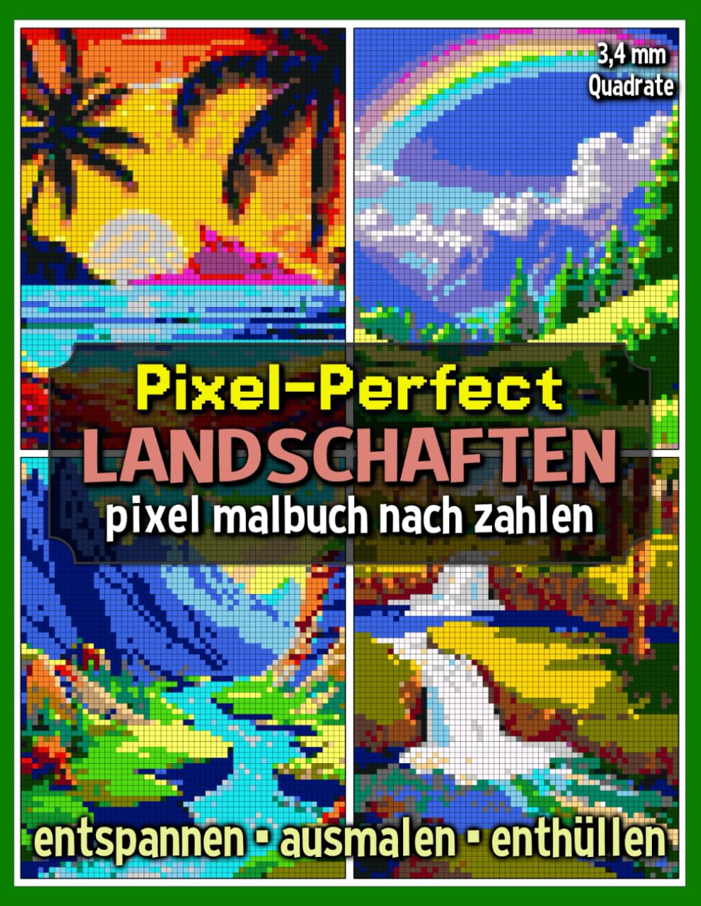 Pixel-Perfect Landschaften Pixel Malbuch nach Zahlen: Malbuch für Erwachsene – Pixel für Pixel entspannen (Pixel Art Malbücher) Hobbies & Crafts