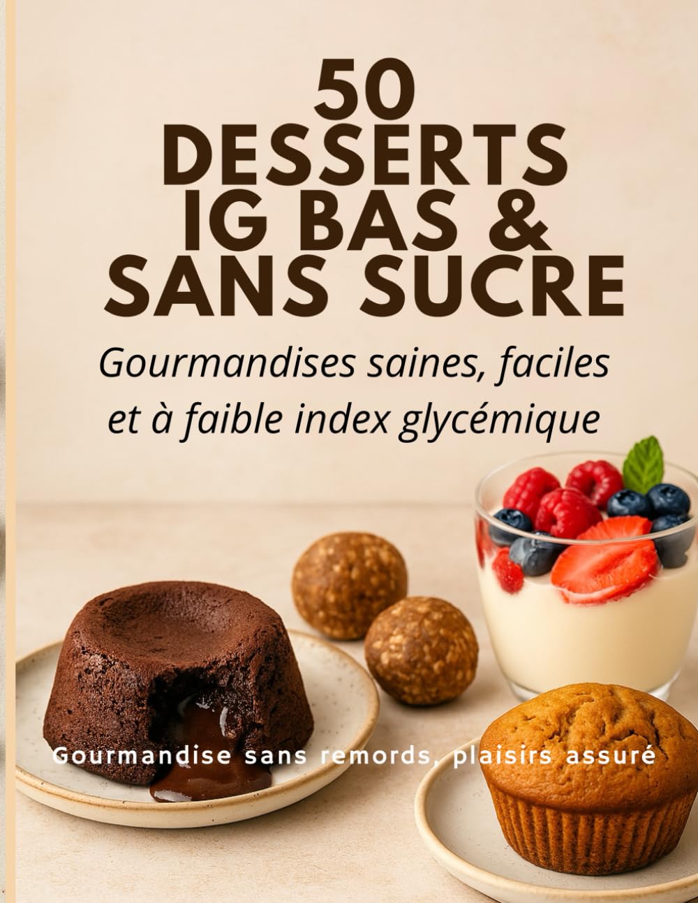 50 Desserts IG Bas & Sans Sucre – Recettes Gourmandes, Saines et Faciles à Faible Index Glycémique: Livre de recette de dessert gourmand, sans sucre et facile à faire; book