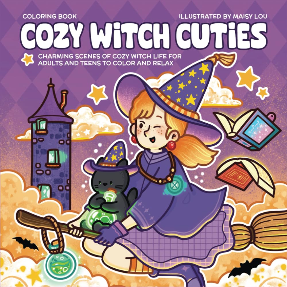 Cozy Witch Cuties: A Cute Coloring Book of Charming Scenes of Cozy Witch Life for Adults & Teens to Color and Relax Hobbies & Crafts