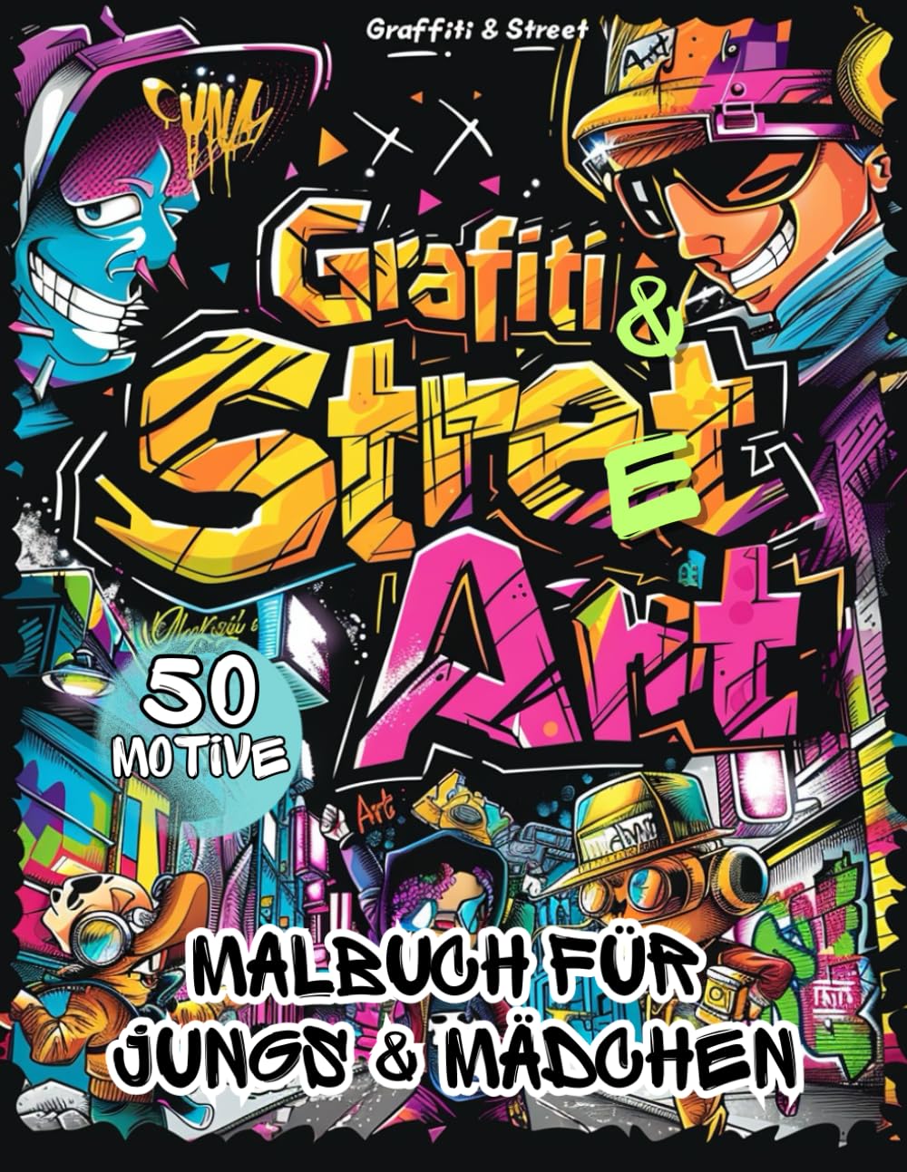 Graffiti & Street Art Malbuch für Jungs und Mädchen ab 12 Jahren: 50 lebhafte Motive zum Malen und Entspannen | Ideales Geschenk für Teenager und Erwachsene | Malen ab 12 Film, Art & Culture