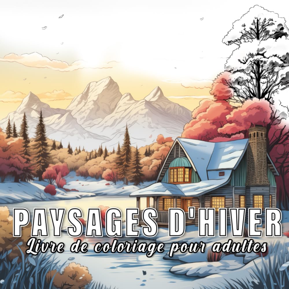 Paysages d'hiver : livre de coloriage pour adultes avec 60 croquis de paysages d'hiver. book