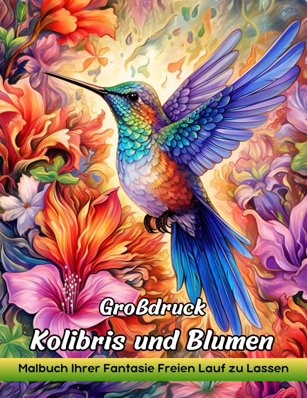 Großdruck Kolibris und Blumen: Malbuch Für Erwachsene Mit Großgedruckten Kolibris Und Blumen Zum Stressabbau Und Zur Entspannung Contemporary literature Books