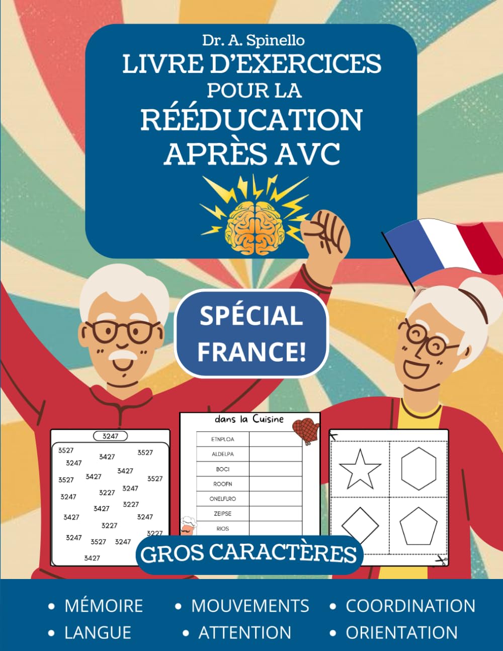 Livre d'Exercices Pour la Rééducation Après AVC Spécial FRANCE!: XXL Mots Croisés et Jeux de Mémoire Pour la Rééducation de l'Aphasie et des Lésions Cérébrales Traumatiques book