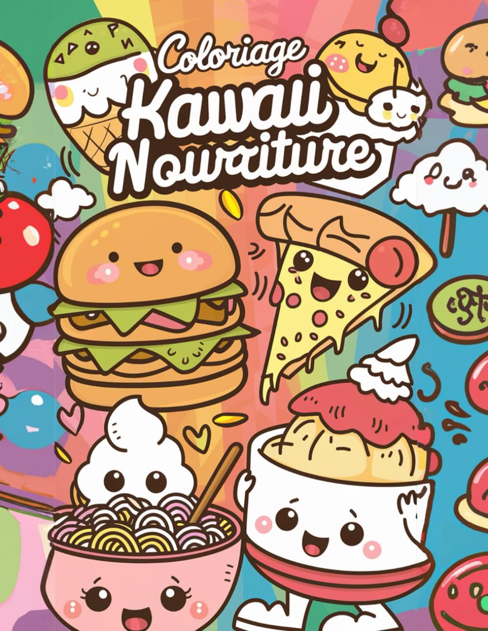 Coloriage kawaii nourriture: Explorons un Monde de Gourmandise et de Kawaii à Colorier! book