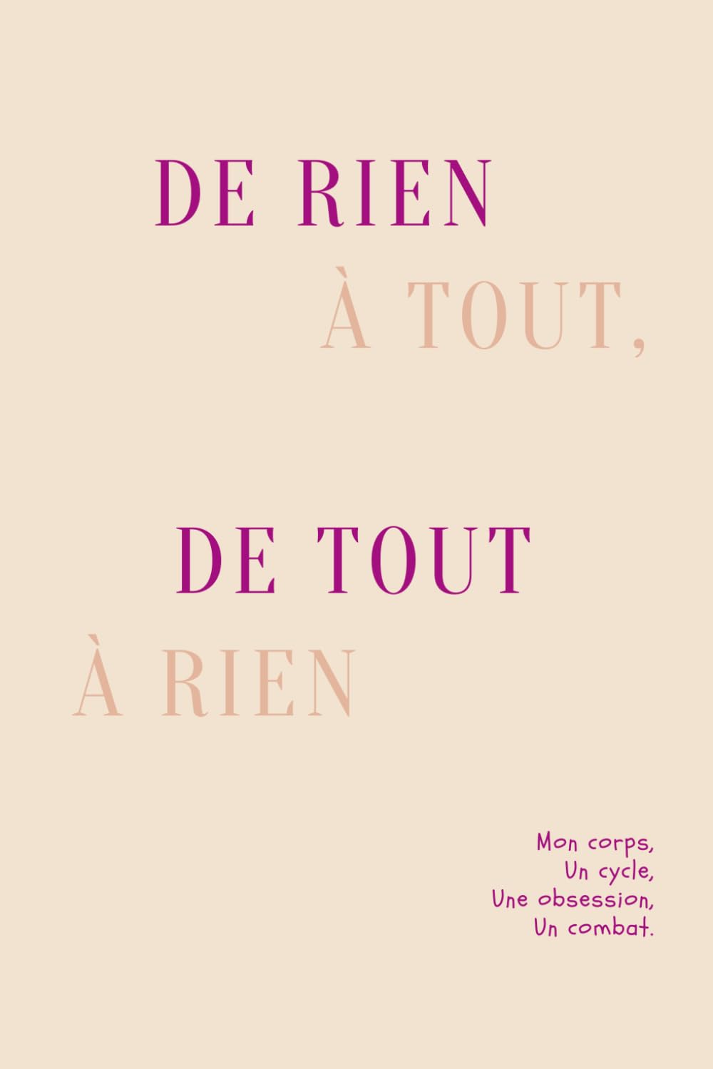 De rien à tout, de tout à rien Health, Nutrition & Fitness