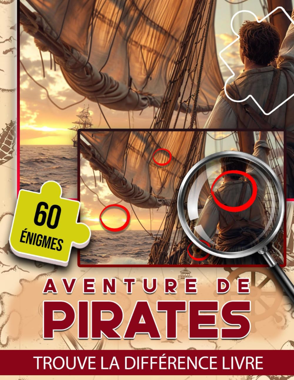Trouve la Différence Aventure de Pirates: Livre De Casse-tête d'objets à Trouver Des Différences Incroyables Avec Toutes Les Solutions Pour Adultes book