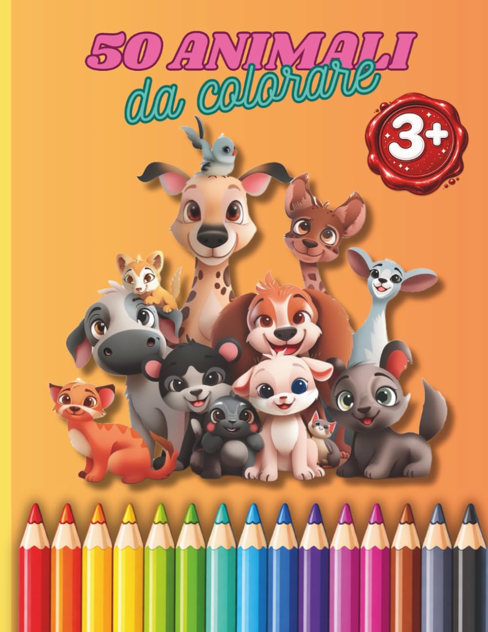 50 animali da colorare: Libri per bambini, 50 disegni antistress grandi e facili da colorare, dai 3 anni in su, attività creative, relax e divertimento Non-fiction