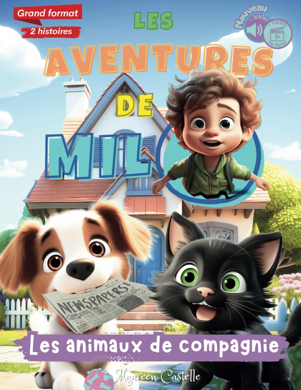 LES AVENTURES DE MILO, LES ANIMAUX DE COMPAGNIE: Livre avec 2 histoires : Une histoire où Milo aide un chien à retrouver une famille, tandis que dans ... à les surmonter. Idéal enfants 6-10 ans book