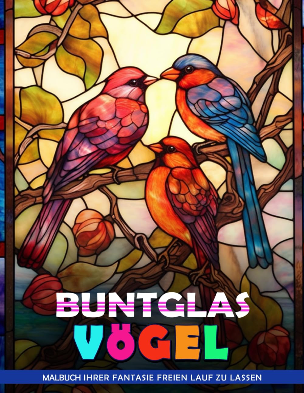 Buntglas Vögel Malbuch: Buntglas-Vögel-Malseite, Gelassenheit In Vogelpracht Contemporary literature