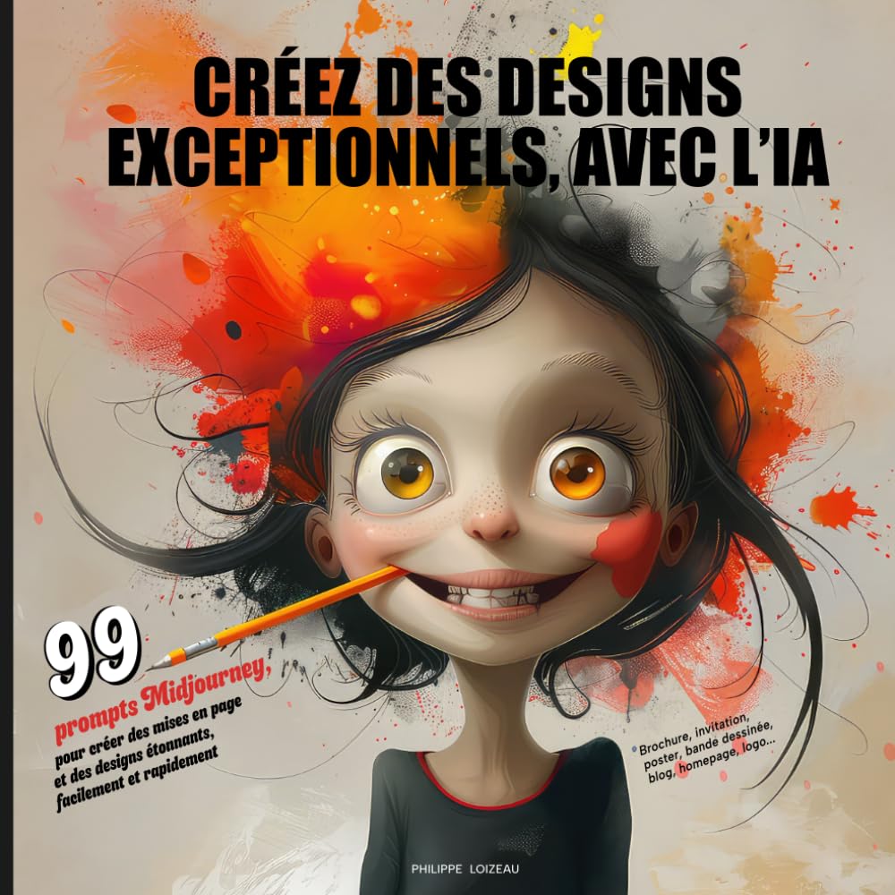 99 prompts Midjourney, pour créer des designs exceptionnels avec l’IA, rapidement et facilement: Améliorez votre processus créatif : brochure, ... (pour toute personne créative) book