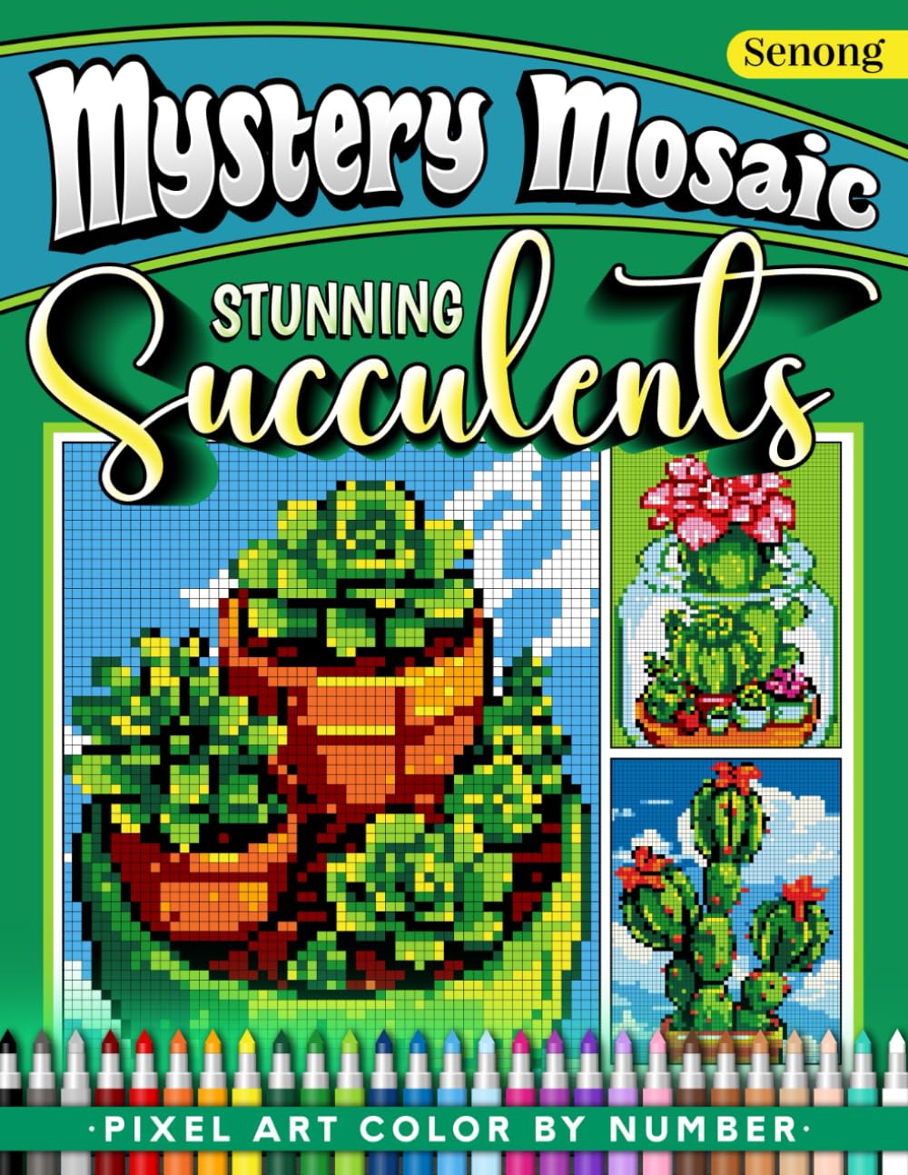 Mystery Mosaics Color by Number Stunning Succulents: 50 Mesmerizing Pixel Art Florarium Plants Tropical Cactus For Relaxation & Inspiration (Mystery Mosaic Color By Number Collection) Film, Art & Culture