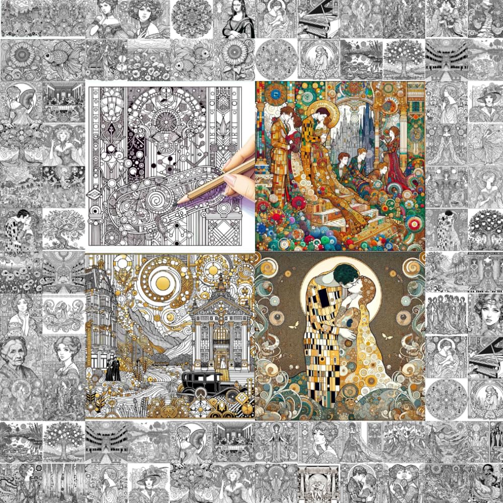 Colorier comme Klimt : 100 Designs Créatifs pour les Amoureux de l'Art - Vivez l'Expérience Klimt book