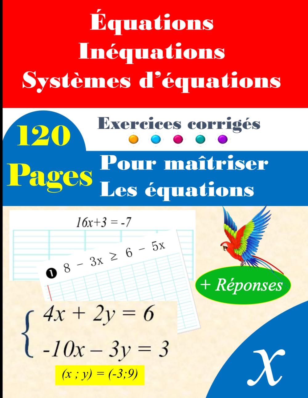 Équations, inéquations et systèmes d'équations : 120 pages d'exercices corrigés pour un apprentissage complet book