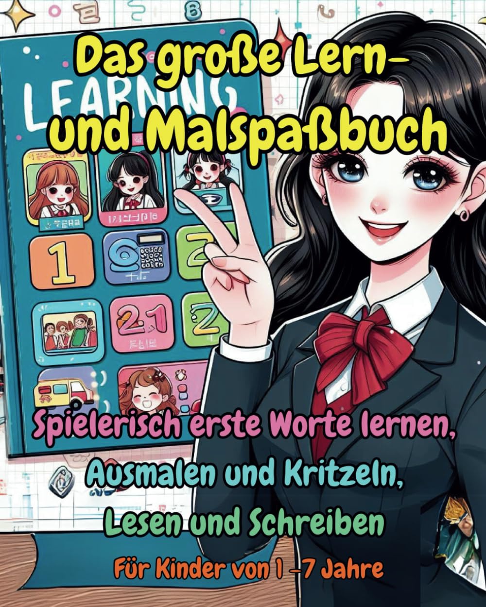 Das große Lern- und Malspaßbuch; erste Worte, Ausmalen und Kritzeln, Lesen und Schreiben: Lernbuch für Kleinkinder und Babys book
