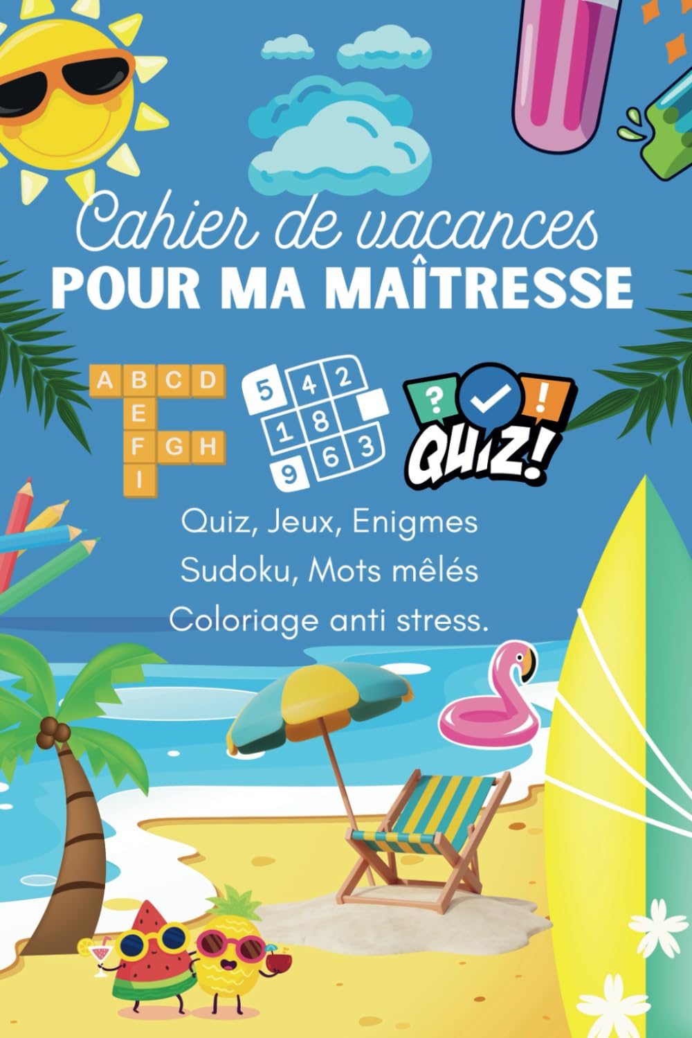 Cahier de vacances maitresse: Cadeau d'école fin d'année personnalisé , remerciement , original unique Film, Art & Culture
