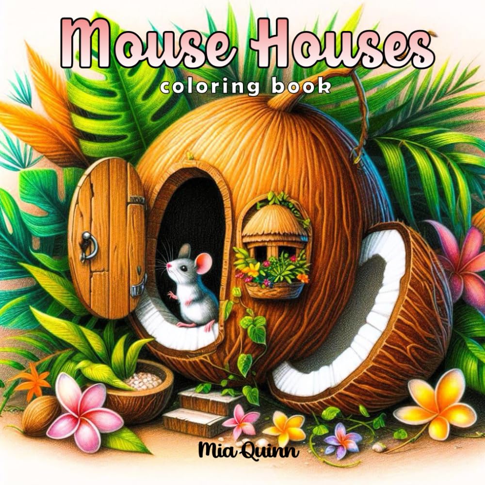 Mouse Houses Coloring Book: 50 Designs of Whimsical Homes of Adorable Mice for Adults Stress Relief & Relaxation (Fantasy Homes Coloring Books, Band 7) Hobbies & Crafts