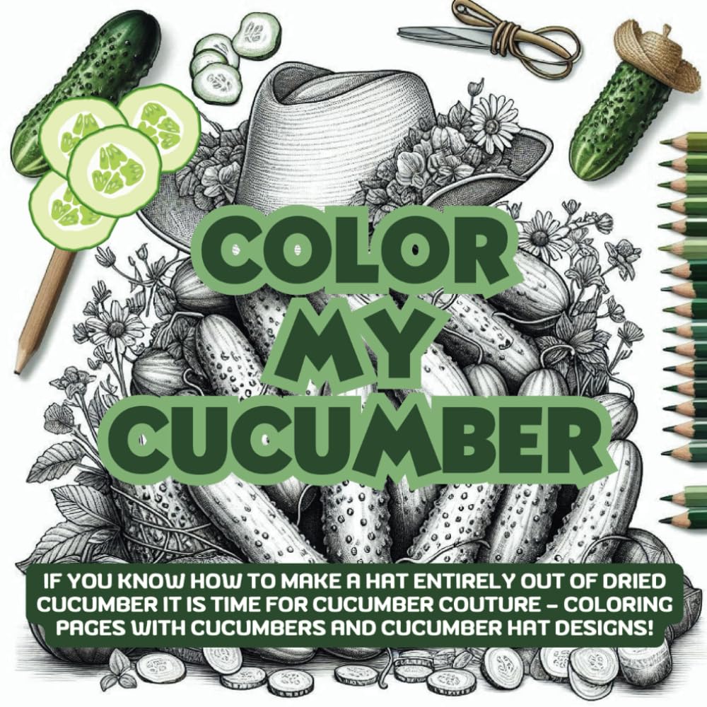 Color My Cucumber: If You Know How to Make a Hat Entirely Out of Dried Cucumber it is Time for Cucumber Couture - Coloring Pages with Cucumbers and Cucumber Hat Designs! Film, Art & Culture