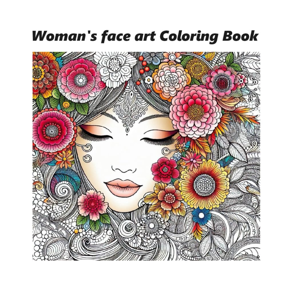 Woman´s Face Art Coloring Book Hobbies & Crafts